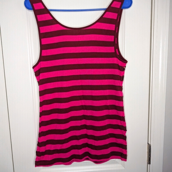 EUC- Old Navy Tank Top with Sequins - Pink and Burgundy - Picture 2 of 2